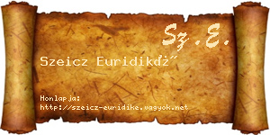 Szeicz Euridiké névjegykártya